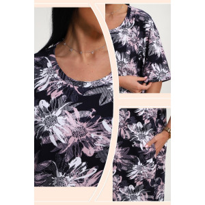 Платье женское №85552 кулирка (р-ры: 54-66) розовый-синий