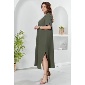 Платье женское "Вуаль-1" муслин (р-ры: 50-60) хаки