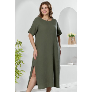 Платье женское "Вуаль-1" муслин (р-ры: 50-60) хаки