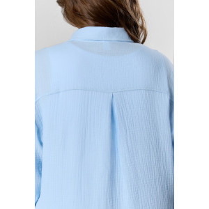 Рубашка женская "Вуаль-6" муслин (р-ры: 48-58) голубой