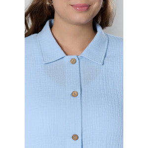Рубашка женская "Вуаль-6" муслин (р-ры: 48-58) голубой
