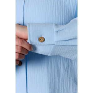 Рубашка женская "Вуаль-6" муслин (р-ры: 48-58) голубой