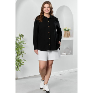 Рубашка женская "Вуаль-6" муслин (р-ры: 48-58) черный
