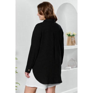 Рубашка женская "Вуаль-6" муслин (р-ры: 48-58) черный