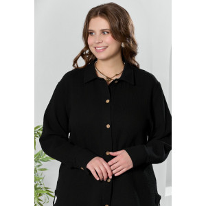 Рубашка женская "Вуаль-6" муслин (р-ры: 48-58) черный