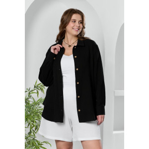 Рубашка женская "Вуаль-6" муслин (р-ры: 48-58) черный
