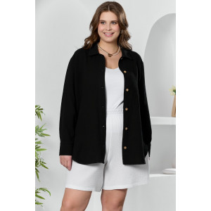 Рубашка женская "Вуаль-6" муслин (р-ры: 48-58) черный