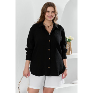 Рубашка женская "Вуаль-6" муслин (р-ры: 48-58) черный