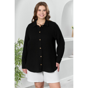 Рубашка женская "Вуаль-6" муслин (р-ры: 48-58) черный