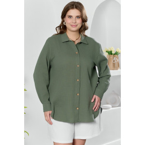 Рубашка женская "Вуаль-6" муслин (р-ры: 48-58) хаки