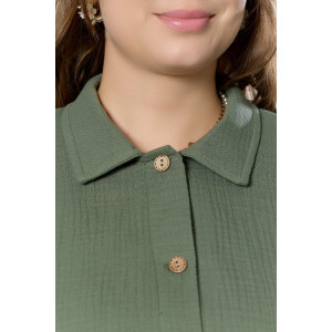 Рубашка женская "Вуаль-6" муслин (р-ры: 48-58) хаки