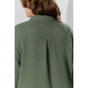 Рубашка женская "Вуаль-6" муслин (р-ры: 48-58) хаки