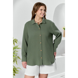 Рубашка женская "Вуаль-6" муслин (р-ры: 48-58) хаки