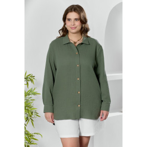 Рубашка женская "Вуаль-6" муслин (р-ры: 48-58) хаки