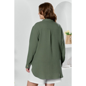 Рубашка женская "Вуаль-6" муслин (р-ры: 48-58) хаки