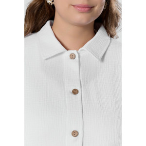 Рубашка женская "Вуаль-6" муслин (р-ры: 48-58) белый