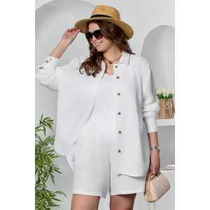 Рубашка женская "Вуаль-6" муслин (р-ры: 48-58) белый