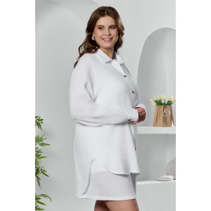 Рубашка женская "Вуаль-6" муслин (р-ры: 48-58) белый