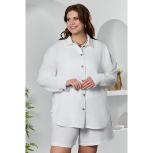 Рубашка женская "Вуаль-6" муслин (р-ры: 48-58) белый