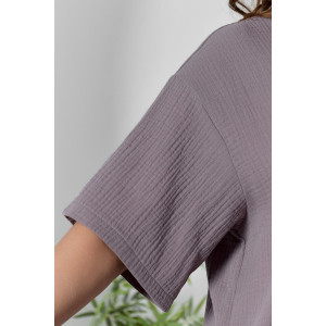 Блузка женская "Вуаль-4" муслин (р-ры: 48-58) серый