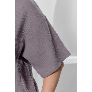 Блузка женская "Вуаль-4" муслин (р-ры: 48-58) серый