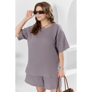 Блузка женская "Вуаль-4" муслин (р-ры: 48-58) серый