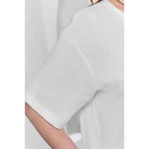 Блузка женская "Вуаль-4" муслин (р-ры: 48-58) белый