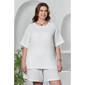 Блузка женская "Вуаль-4" муслин (р-ры: 48-58) белый