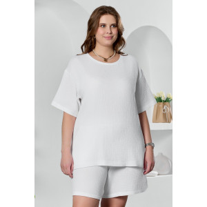 Блузка женская "Вуаль-4" муслин (р-ры: 48-58) белый