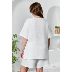 Блузка женская "Вуаль-4" муслин (р-ры: 48-58) белый