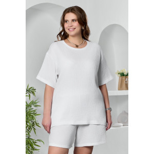 Шорты женские "Вуаль-3" муслин (р-ры: 48-58) белый