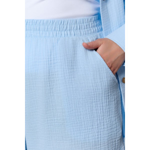 Шорты женские "Вуаль-3" муслин (р-ры: 48-58) голубой