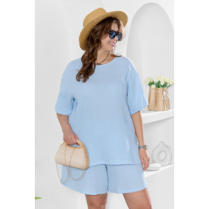 Шорты женские "Вуаль-3" муслин (р-ры: 48-58) голубой