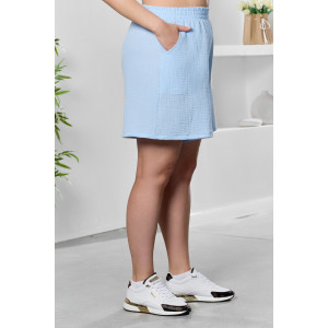 Шорты женские "Вуаль-3" муслин (р-ры: 48-58) голубой