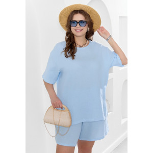 Шорты женские "Вуаль-3" муслин (р-ры: 48-58) голубой