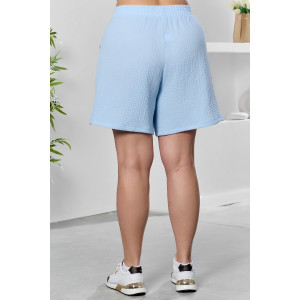 Шорты женские "Вуаль-3" муслин (р-ры: 48-58) голубой