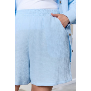 Шорты женские "Вуаль-3" муслин (р-ры: 48-58) голубой