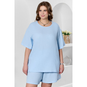 Шорты женские "Вуаль-3" муслин (р-ры: 48-58) голубой