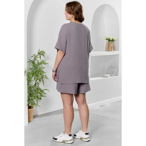 Шорты женские "Вуаль-3" муслин (р-ры: 48-58) серый