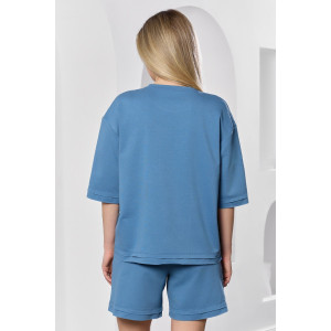 Костюм двойка женский "Терра" футер вискозный (р-ры: 44-54) индиго