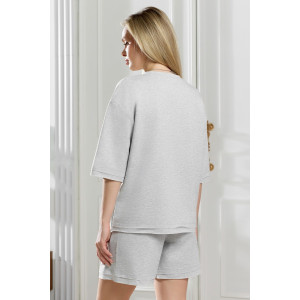 Костюм двойка женский "Терра" футер вискозный (р-ры: 44-54) серый меланж