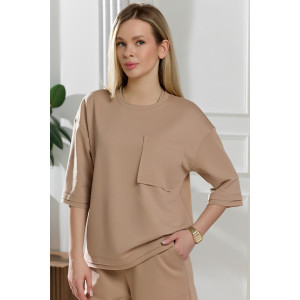 Костюм двойка женский "Терра" футер вискозный (р-ры: 44-54) бежевый