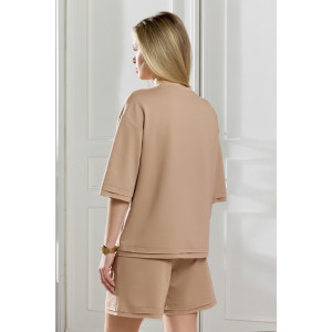 Костюм двойка женский "Терра" футер вискозный (р-ры: 44-54) бежевый