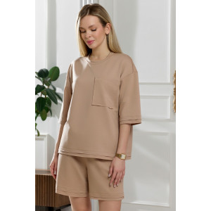 Костюм двойка женский "Терра" футер вискозный (р-ры: 44-54) бежевый