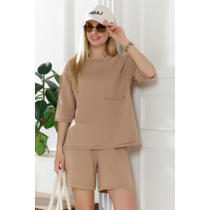 Костюм двойка женский "Терра" футер вискозный (р-ры: 44-54) бежевый