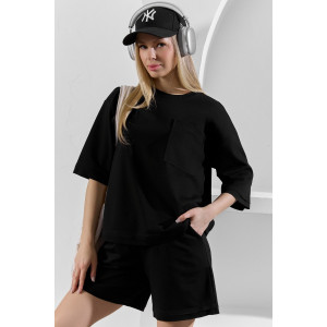 Костюм двойка женский "Терра" футер вискозный (р-ры: 44-54) черный