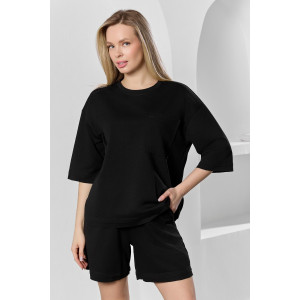 Костюм двойка женский "Терра" футер вискозный (р-ры: 44-54) черный