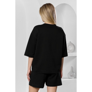 Костюм двойка женский "Терра" футер вискозный (р-ры: 44-54) черный