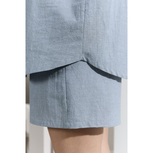 Костюм двойка женский "Ангелина-1" фактурный трикотаж (р-ры: 44-54) серо-синий меланж