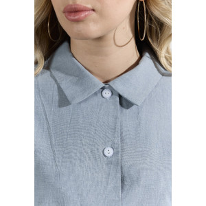 Костюм двойка женский "Ангелина-1" фактурный трикотаж (р-ры: 44-54) серо-синий меланж